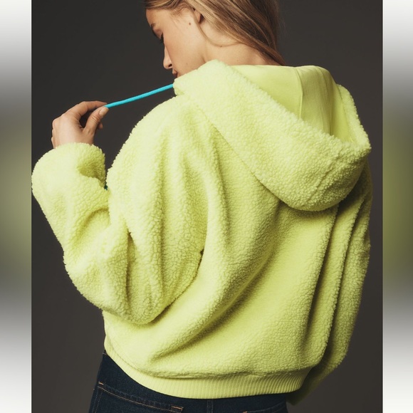 Anthropologie NWT vibrant fleece hoodie, Sz X-Sm, super fun! Crop style. - Picture 2 of 14